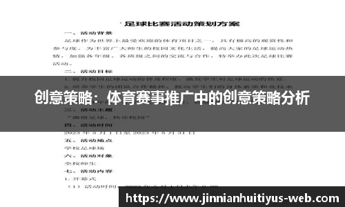 创意策略：体育赛事推广中的创意策略分析